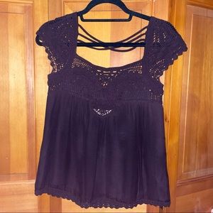 NWT BCBG Briwn Crochet Top